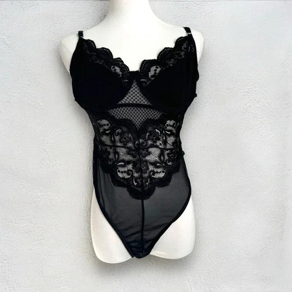 NWOT black  bodysuit teddy lingerie XL - Picture 1 of 5